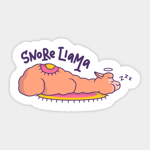 Cute Llama Snore Llama Sticker by mchda